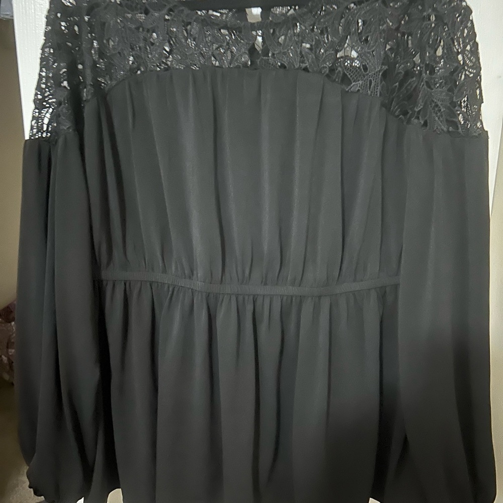 Torrid Black Lace Detail Top